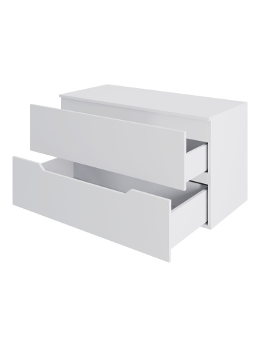 Тумба под раковину Orange Line Li-100TuwMDF 101х46х54 подвесная цвет белый - фото 4