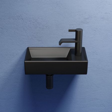 Раковина из сантехнического фарфора Ceramica Nova ELEMENT CN6051LMB 40х20 подвесная цвет черный 1 отверстие под смеситель