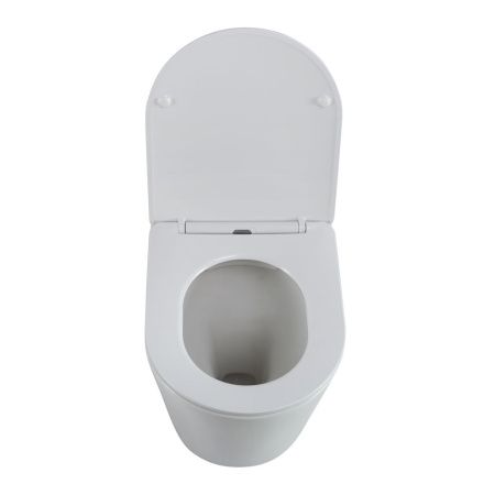 Унитаз приставной BelBagno FLAY-R BB1003CBR/SC белый с сиденьем микролифт безободковый каскадный смыв