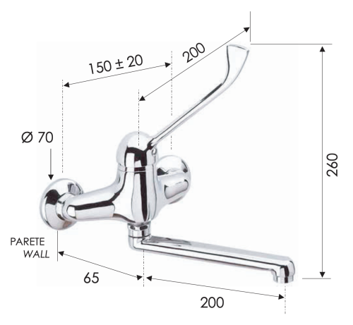Смеситель для раковины Remer K45 настенный хром - фото 2