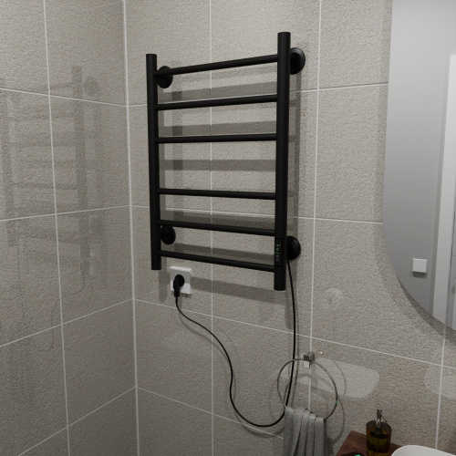 Полотенцесушитель Маргроид Вид 10 10-6040-1049-9005R 43х61 электрический черный матовый - фото 3