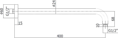 Держатель для верхнего душа Paffoni Lusso ZSOF034HG золото - фото 2