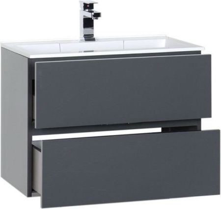 Тумба с раковиной Aquanet Алвита 00213093 70х50 подвесная цвет серый