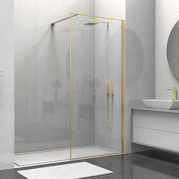 Душевая перегородка Vincea Walk in HS VSW-1HS800CLG 80х200 стекло прозрачное профиль золото брашированное