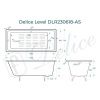 Ванна чугунная Delice Level DLR230618-AS 140х70 пристенная прямоугольная без ножек с антискользящим покрытием
