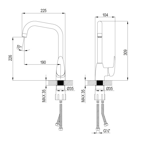 Смеситель для кухни LeMark Pramen LM3355C на мойку хром - фото 2