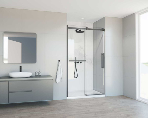 Душевая дверь Vincea Como Soft VDS-1CS120CLGM 120х195 стекло прозрачное профиль вороненая сталь - фото 2