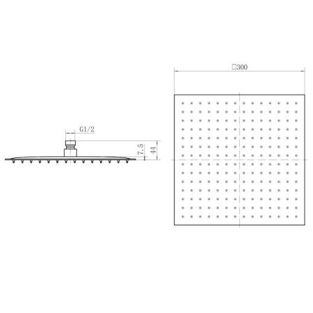Верхний душ Fashun A059 хром