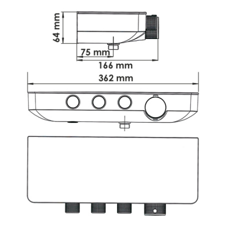 Смеситель WasserKRAFT Elbe 7400 7499 Thermo настенный черный