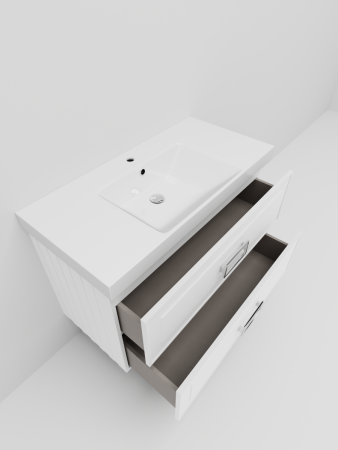 Тумба с раковиной La Fenice Cubo TWIN NFNC-01-CUB-B-100-2-1-100 100х50 подвесная цвет белый