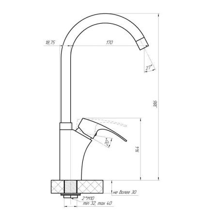 Смеситель для кухни Сантаком 7823 на мойку хром