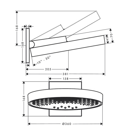 Верхний душ Hansgrohe Rainfinity 26234000 35х35 хром