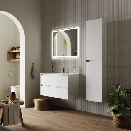 Тумба под раковину Sancos Cento CN80W 80х50 подвесная цвет белый