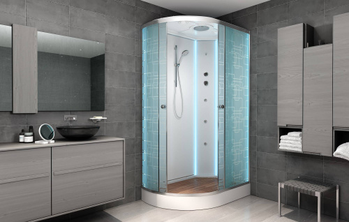 Душевая кабина AvaCan EM1512RLED+GM 120х80 асимметричная с крышей - фото 3