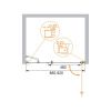 Душевая дверь Cezares ELENA ELENA-W-B-11-30+60-P-Cr-R 90х195 стекло рифленое профиль хром
