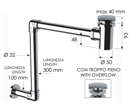 Сифон для раковины Remer 985S хром