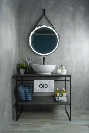 Раковина керамическая Gid Esfera 51101 50х50 накладная цвет белый 1 отверстие под смеситель