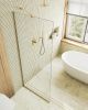Душевая перегородка Maybah Glass MGD-1352-3у 100х195 стекло прозрачное профиль золото
