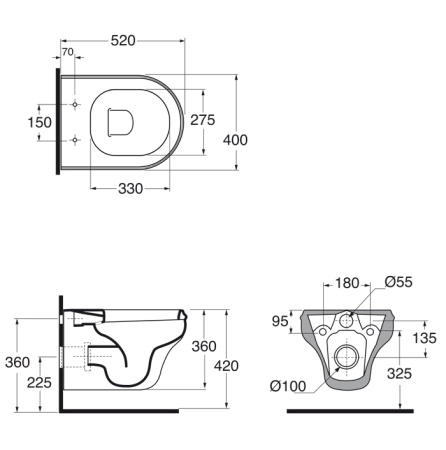 Чаша унитаза подвесная Azzurra Charme CHVKSP000000BI/(CHA100/SOSK bi) цвет белый без сиденья душевой смыв