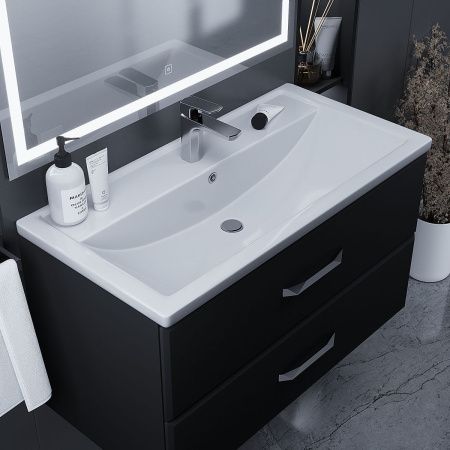 Раковина из искусственного камня Uperwood Foster 291020343 90х50 полувстраиваемая цвет белый