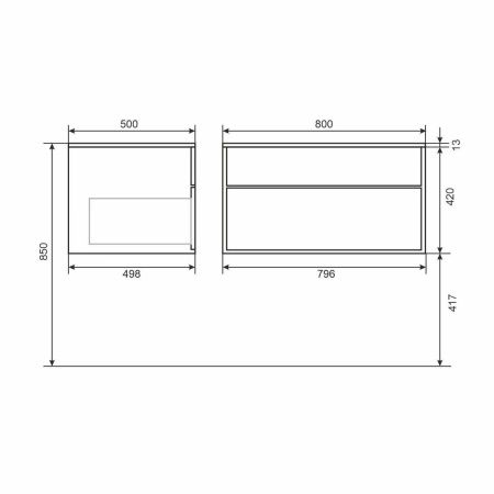 Тумба с раковиной Uperwood Lotus Premium 39340207460 80х50 цвет белый