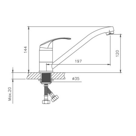 Смеситель для кухни Cron CN4915 на мойку хром
