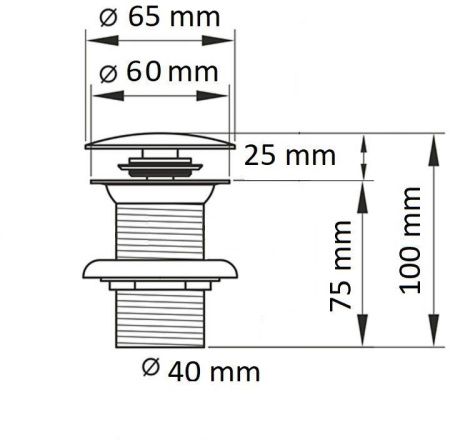 Донный клапан для раковины CeramaLux RD025 черный