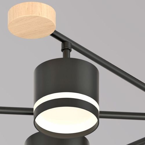 Люстра на штанге Reluce 78730-0.3-08 GX53 BK+WOOD - фото 2