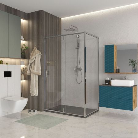 Боковая стенка Niagara Nova NG-A90 90х195 стекло прозрачное профиль хром