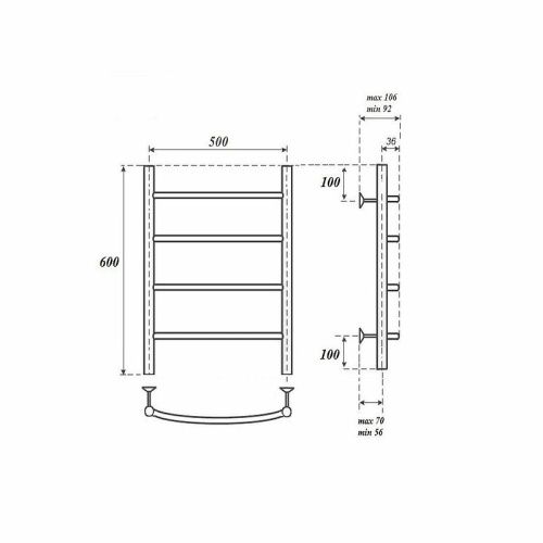 Полотенцесушитель Point Афина PN04156E электрический хром - фото 4