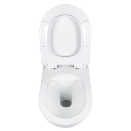 Унитаз подвесной Bond Oval F01-10Long белый с сиденьем микролифт безободковый душевой смыв