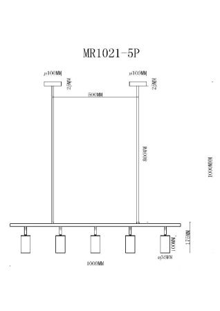 Светильник подвесной Myfar Dereck (Дерецк) MR1021-5P