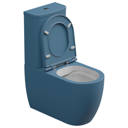 Чаша унитаза напольная GSG Ceramic Design Like LKMBLBI000/027P цвет белый/синий без бачка без сиденья безободковая смыв торнадо