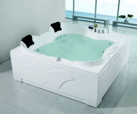 Ванна акриловая гидромассажная Gemy G9089 O L 185х185 пристенная квадратная с каркасом