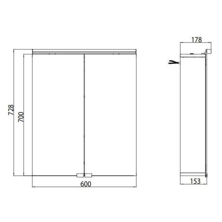 Зеркало-шкаф Emco Pure 9797 050 81 60х70 подвесной цвет серый