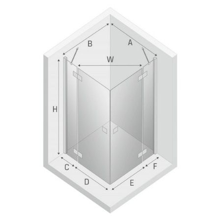 Душевой уголок New Trendy REFLEXA Black EXK-4982 100х80 стекло прозрачное профиль черный без поддона