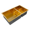 Кухонная мойка Paulmark ALLER 78/2S UNI PM527844-BG 44х39 цвет брашированное золото поверхность матовая