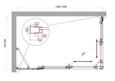 Душевой уголок BelBagno LUCE LUCE-AH-21-130/80-C-Cr 130х80 стекло прозрачное профиль хром без поддона