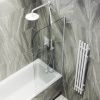 Душевая шторка на ванну Maybah Glass MGV-126-1у 45х140 стекло прозрачное профиль белый ориентация универсальная