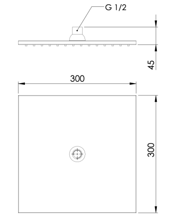 Верхний душ Daniel A593B15 30х30 черный