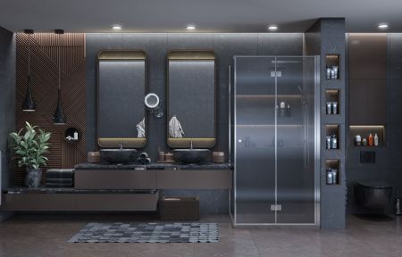 Душевой уголок Ambassador Diamond 12011105R 90х90 стекло прозрачное профиль хром без поддона