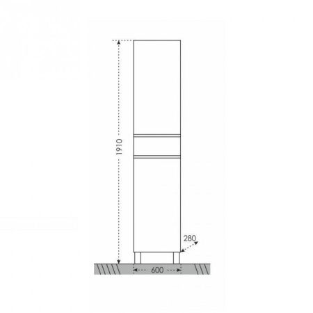 Шкаф-пенал СанТа Марс 700165 40х180 напольный цвет белый