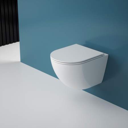 Унитаз подвесной Esbano GARDENA-49T ESUPGARD49TW белый глянцевый с сиденьем микролифт безободковый смыв торнадо