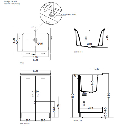 Раковина Kerasan Aquadom 60 см 029201*0 встраиваемая цвет белый - фото 2
