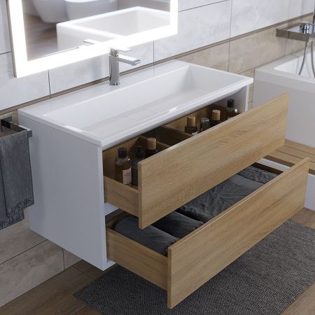 Тумба с раковиной Uperwood Barsa 29830205648 90х50 цвет коричневый