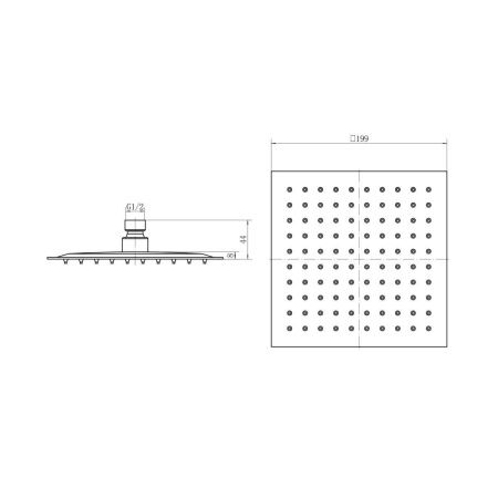 Верхний душ Fashun A022 хром