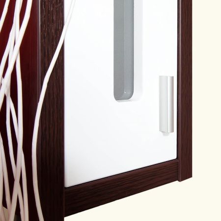 Зеркало-шкаф с подсветкой Бриклаер 4627125411854 90х20х103 подвесной цвет венге/белый