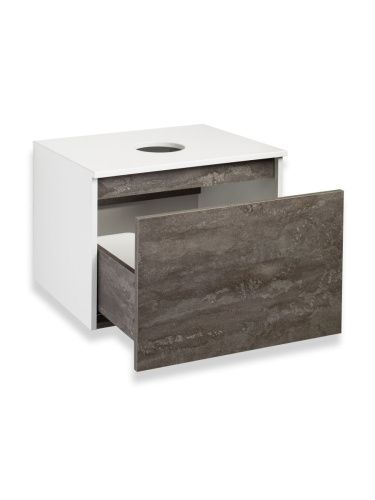 Тумба под раковину Runo БАРИ 00-00001378 60х50 подвесная цвет белый/серый - фото 2