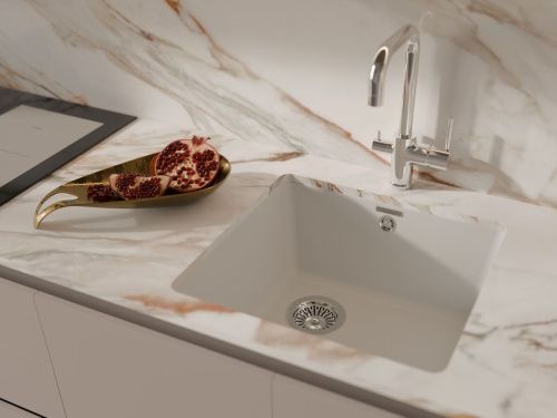 Кухонная мойка Rivelato BERKANA BK-45 brina 42х46 цвет белый - фото 5