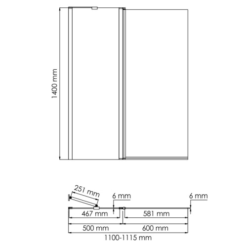 Душевая шторка WasserKRAFT Salm 27P 27P02-110 110x140 стекло прозрачное 6 мм - фото 3